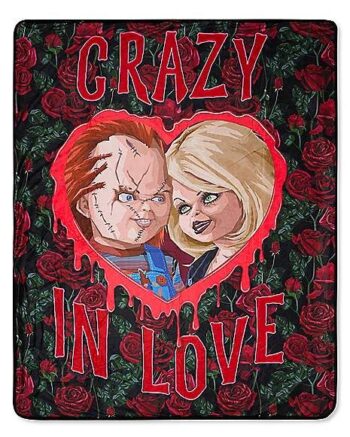 Chucky and Tiff Crazy in Love Fleece Blanket - Chucky