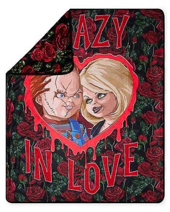 Chucky and Tiff Crazy in Love Fleece Blanket - Chucky