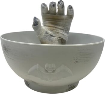 Deluxe Halloween Animated Mummy Hand Candy Bowl