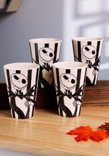 Disney Nightmare Before Christmas Jack Striped Set of 4 Tumblers