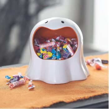 Fun Express Ghost Shaped Ceramic Candy Dish - Halloween Home Decor