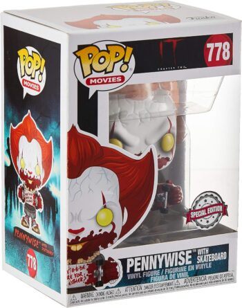 Funko 40628 IT Chapter 2 POP! Movies Pennywise Exclusive Vinyl Figure #778 [with Skateboard], Multicolour