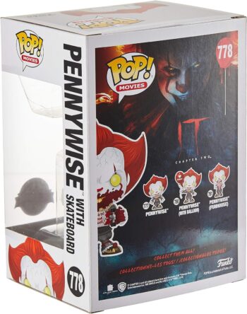 Funko 40628 IT Chapter 2 POP! Movies Pennywise Exclusive Vinyl Figure #778 [with Skateboard], Multicolour