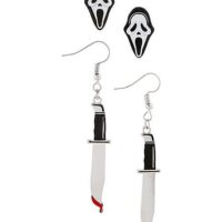 Ghost Face Dangle Earrings - 2 Pair