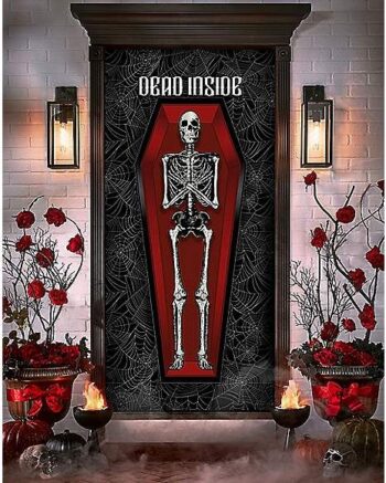 Gothic Noir Skeleton Door Cover