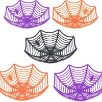 JOYIN 5 Halloween Spider Web Plastic Basket Bowls for Halloween Trick or Treat Hand Grabbing Candy Holder Bowls, Truck or Treat Spider Web Party Supplies Decoration