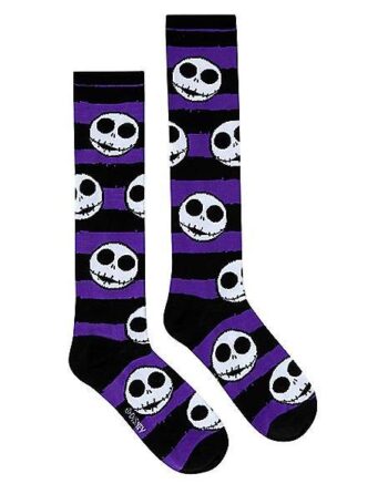 Jack Skellington Striped Knee High Socks - The Nightmare Before Christmas