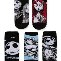 Jack Skellington and Sally No Show Socks 5 Pack - The Nightmare Before Christmas