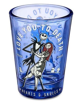 Jack and Sally Love You to Death Mini Glass 1.5 oz - The Nightmare Before Christmas