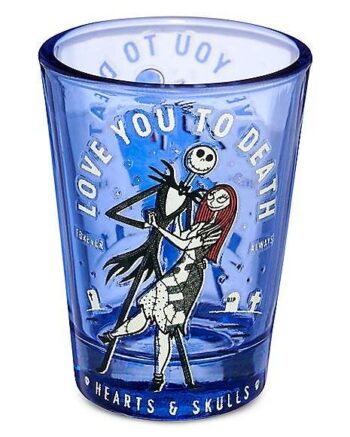 Jack and Sally Love You to Death Mini Glass 1.5 oz - The Nightmare Before Christmas