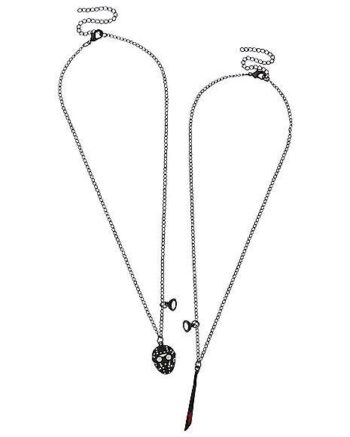 Jason Voorhees Mask and Machete Best Friend Necklace Set - Friday the 13th