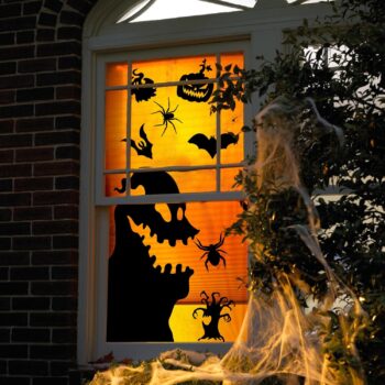 Joy Bang Halloween Window Clings - Large Scary Window Silhouette Stickers Decals, Spooky Monster Zombie Window Clings, Halloween Window Decor, Halloween Window Decorations