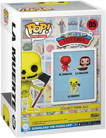 POP Board Games: Loteria - La Muerte Funko Vinyl Figure (Bundled with Compatible Box Protector Case), Multicolor, 3.75 inches