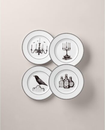 Lenox 891431 Vintage Halloween 4-Piece Dessert Plate Set, Halloween Decorations