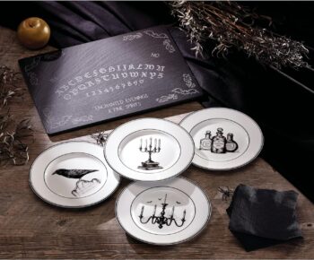 Lenox 891431 Vintage Halloween 4-Piece Dessert Plate Set, Halloween Decorations