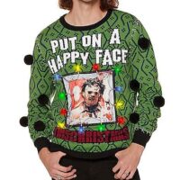 Light-Up Happy Face Leatherface Christmas Sweater - Texas Chainsaw Massacre