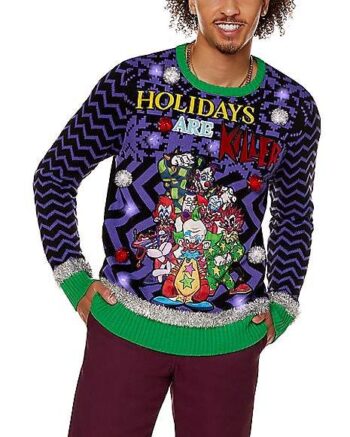 Light-Up Holidays Are Killer Killer Clowns Christmas Sweater - Killer Klowns from Outer Space