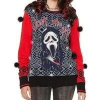 Light-Up Just the Tip Ghost Face Christmas Sweater