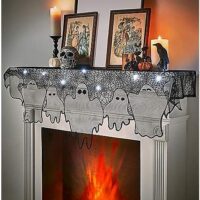 Light-Up Lace Ghost Mantel Scarf