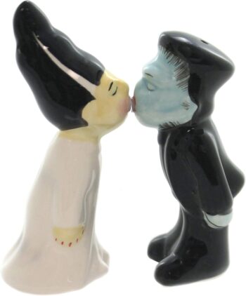 Pacific Giftware Zombies Monster and Bride Magnetic Ceramic Halloween Salt and Pepper Shakers