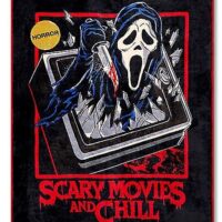 Scary Movies and Chill Ghost Face Fleece Blanket - Steven Rhodes