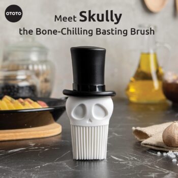 Skully Basting Brush by OTOTO - Silicone Pastry Brush, Kitchen Brush, Spooky Gifts, Skull Kitchen Accessories, Food Basting Brush for Cooking - Kitchen Gift, Kitchen Gadgets, Funny Gifts, Unique Gifts