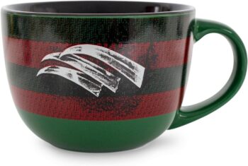 A Nightmare on Elm Street Freddy Krueger Sweater Claws Ceramic Soup Mug | 24-Ounce Bowl For Ice Cream, Cereal, Oatmeal | Large Coffee Cup For Espresso, Caffeine | Horror Movie Gifts and Collectibles