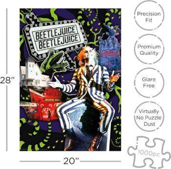 AQUARIUS Beetlejuice Collage Puzzle (1000 Piece Jigsaw Puzzle) - Glare Free - Precision Fit - Officially Licensed Beetlejuice Merchandise & Collectibles - 28 x 22 Inches