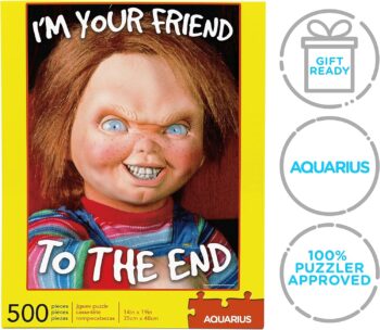 AQUARIUS Chucky Puzzle (500 Piece Jigsaw Puzzle) - Glare Free - Precision Fit - Officially Licensed Chucky Merchandise & Collectibles - 14 x 19 Inches