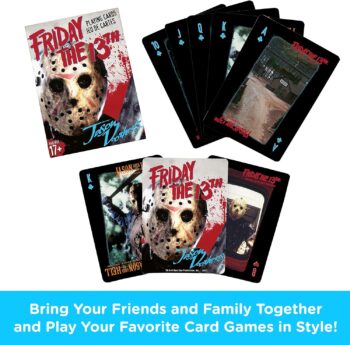 AQUARIUS Friday the 13th Playing Cards - Friday the 13th Themed Deck of Cards for Your Favorite Card Games - Officially Licensed Friday the 13th Merchandise & Collectibles