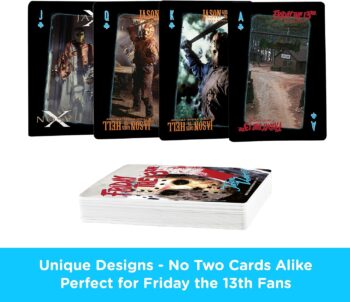 AQUARIUS Friday the 13th Playing Cards - Friday the 13th Themed Deck of Cards for Your Favorite Card Games - Officially Licensed Friday the 13th Merchandise & Collectibles