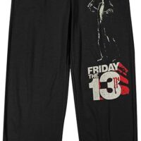 Bioworld Friday the 13th 13 Logo Men's Black Graphic Sleep Pajama Pants