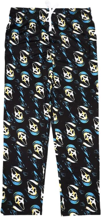 Bioworld Scream Ghostface Repeat Print Men's Black Sleep Pajama Pants