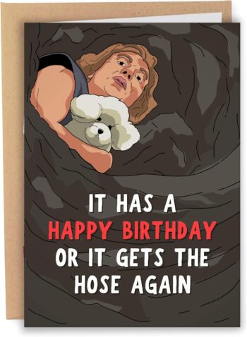 Sleazy Greetings Funny Birthday Card For Men Women Him Her | Buffalo Bill Get's The Hose Again Card