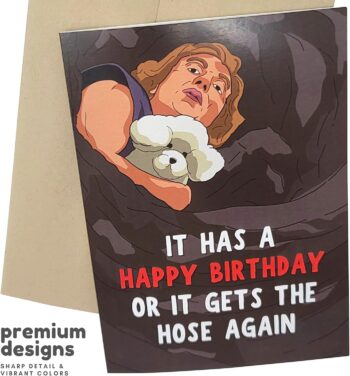 Sleazy Greetings Funny Birthday Card For Men Women Him Her | Buffalo Bill Get's The Hose Again Card