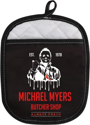 CMNIM Michael Horror Oven Mitts,Horror Movie Characters Oven Mitts/BBQ Gloves,Villains Pot Holders,Horror Lover Gift for Kitchen Cooking Baking Grilling (Michael Horror Oven Mitts)