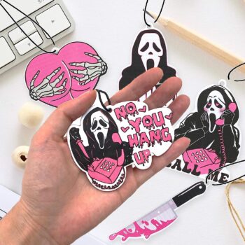 Car Air Fresheners - Pink Ghost Cute Car Interior Accessories Hanging Scents Anime Freshener Automotive Room Decor for Women Teen Girls Gift 5Pcs