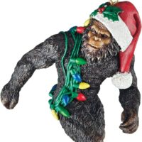 Design Toscano Bigfoot The Holiday Yeti with Santa Hat Funny Christmas Tree Ornament, 2 Inches Wide, 1 Inches Deep, 3 Inches High, Brown