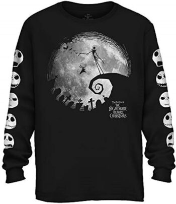 Disney Nightmare Before Christmas Jack Skellington Moon Long Sleeve Adult T-Shirt