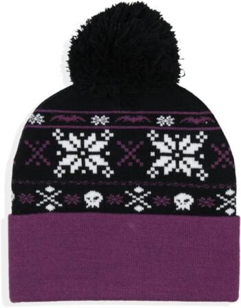 Disney The Nightmare Before Christmas Fair Isle Jack Skellington Cuff Beanie Purple