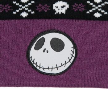 Disney The Nightmare Before Christmas Fair Isle Jack Skellington Cuff Beanie Purple