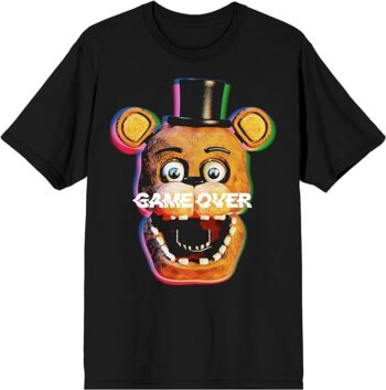 Five Nights at Freddy's Freddy Fazbear Blue Shadow Men's Black T-Shirt