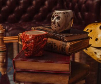 Freddy vs. Jason Faces Sculpted Ceramic Mini Mugs, Set of 2 | BPA-Free Small Coffee Cups For Espresso, Caffeine, Beverage | Home & Kitchen Essentials | Horror Movie Collectible | Each Holds 4 Ounces