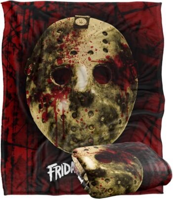 Friday The 13th Blanket, 50"x60", Bloody Mask, Silky Touch Super Soft Throw Blanket