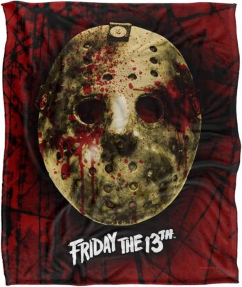 Friday The 13th Blanket, 50"x60", Bloody Mask, Silky Touch Super Soft Throw Blanket