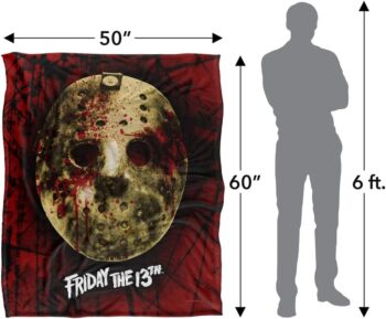 Friday The 13th Blanket, 50"x60", Bloody Mask, Silky Touch Super Soft Throw Blanket