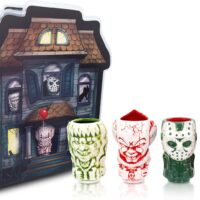 Geeki Tikis Horror Mini Muglets 4-Pack | Includes Regan, Jason Voorhees, Pennywise, Freddy Krueger | Tumbler Cocktail Glasses For Home Barware Set | Coffee Cups For Espresso, Lattes | Scary Movie Gift