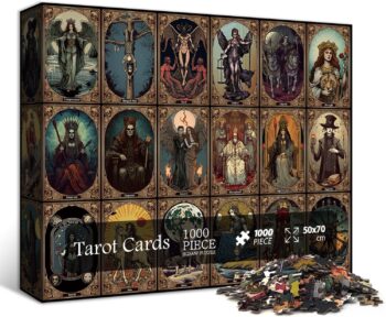 Horror Tarot Cards Puzzles for Adults 1000 Pieces and up, PICKFORU Halloween Puzzle as Horror Gifts, Scary Skull Puzzle as Home Decor