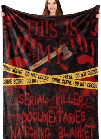 InnoBeta Serial Killer Gifts, Serial Killer Blanket, This is My Serial Killer Documentaries Watching Blanket, Gift for True Crime Lovers, Women, Men, Soft Throw Blanket 50"x65"