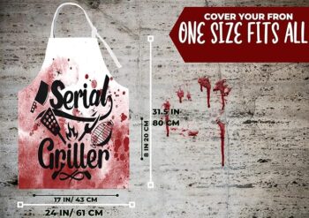 InnoBeta Serial Killer Gifts, True Crime Gifts, Gifts for Women, True Crime Fans, Unisex & Size Apron